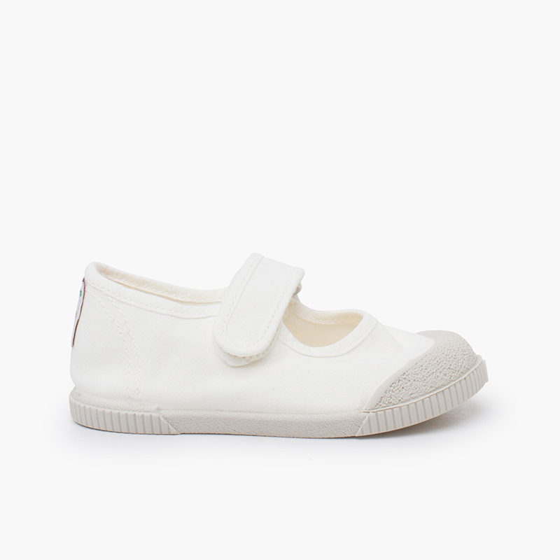 Merceditas barefoot lona lavada Branco