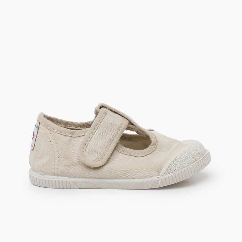 Pepitos barefoot lona lavada aveia