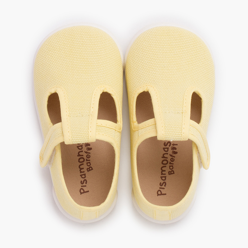 Pepitos barefoot lona canvas tira aderente Limão