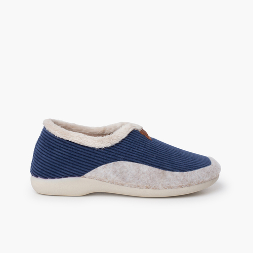 Pantufas bombazine forro pelinho Azul Marinho