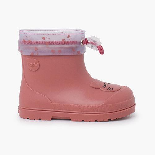 Botins galocha ajustáveis gatinho barefoot Rosa