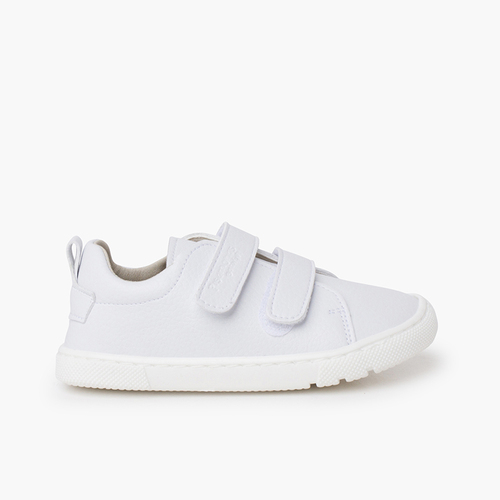 Sapatilhas barefoot escolares dupla tira aderente Branco