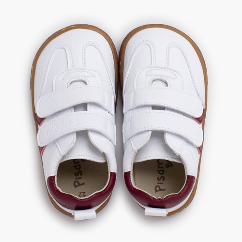Sapatilhas barefoot crianças riscas laterais Bordeaux