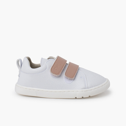 Sapatilhas barefoot tiras aderentes intercambiáveis Branco e Rosa