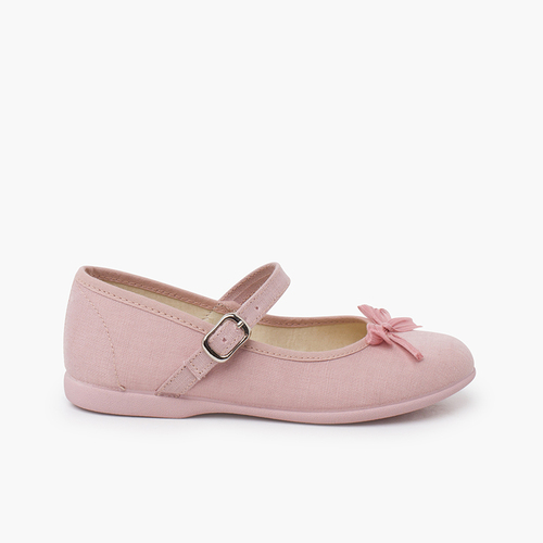 Merceditas laço brilho nacarado Rosa Pálido