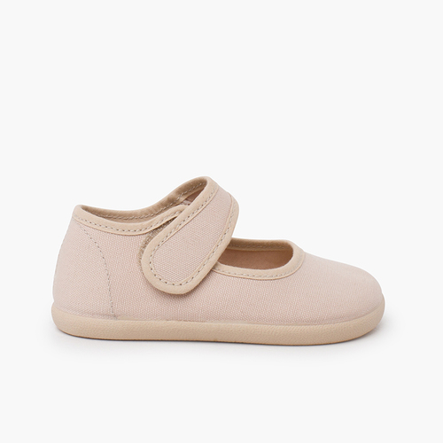 Merceditas barefoot lona fecho largo Areia