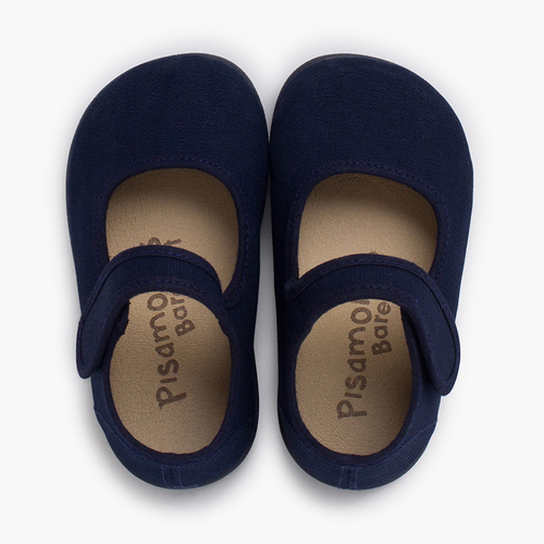 Merceditas barefoot lona fecho largo Azul Marinho