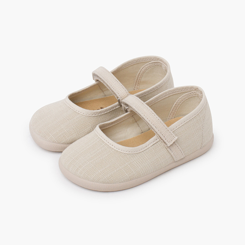 Merceditas barefoot linho leve fecho aderente Cru