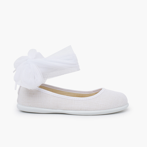 Sabrinas linho pulseira e laço tule Branco