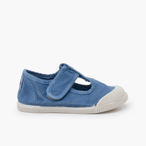 Pepitos barefoot lona lavada Azul Jeans