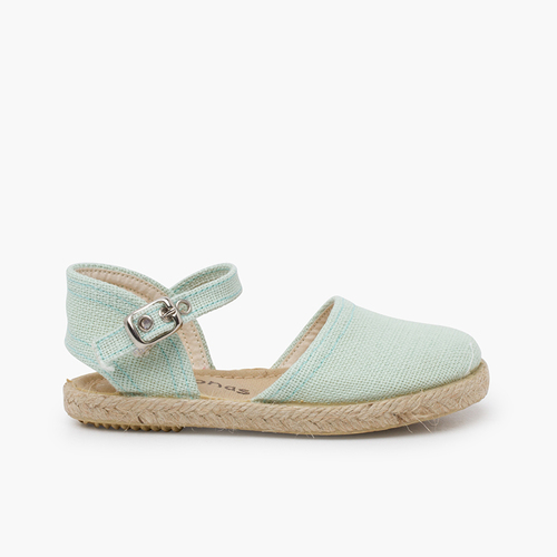 Alpercatas linho sola rasa fivela Verde Menta