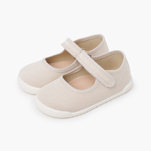 Merceditas barefoot lona canvas tira aderente Cru
