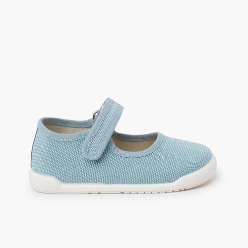 Merceditas barefoot lona canvas tira aderente Turquês
