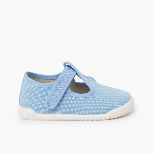 Pepitos barefoot lona canvas tira aderente Azul