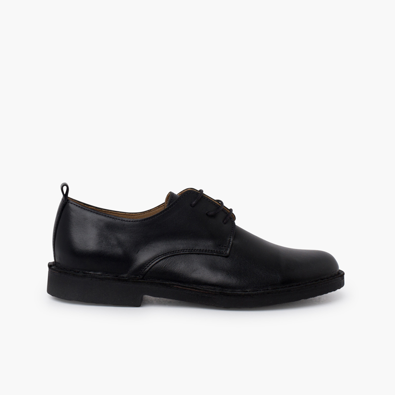 Sapatos menino blucher pele atacadores Preto