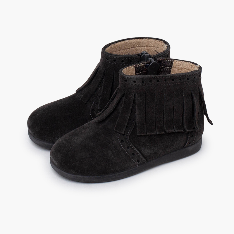 Botas menina franjas picado fecho éclair Cinzento