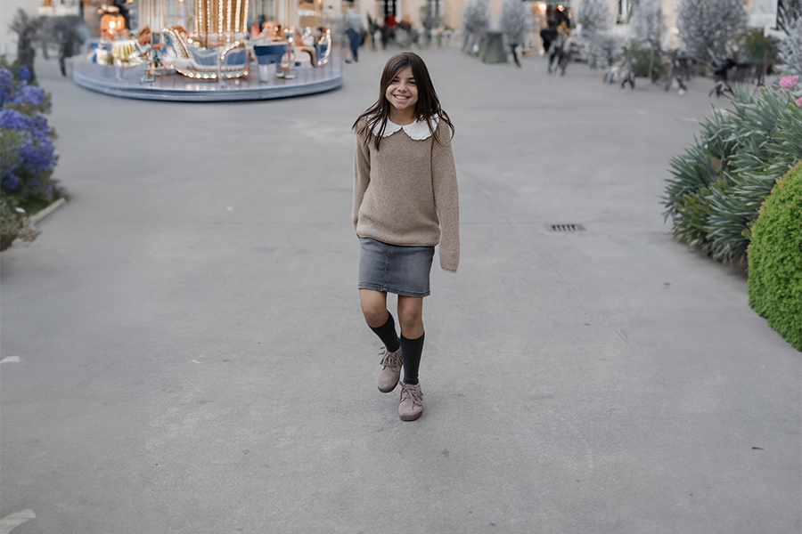 Botas criança camurça franjas biqueira redonda