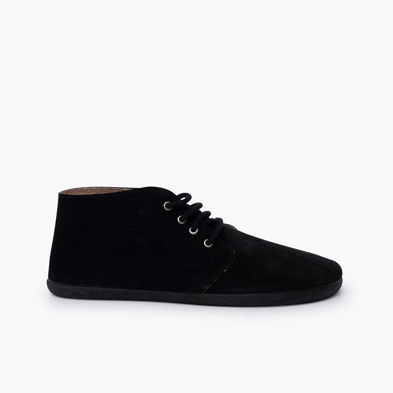 Botas barefoot camurça atacadores Preto