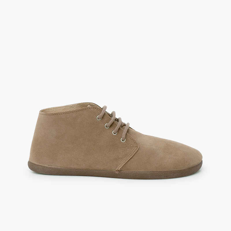 Botas barefoot camurça atacadores Taupe