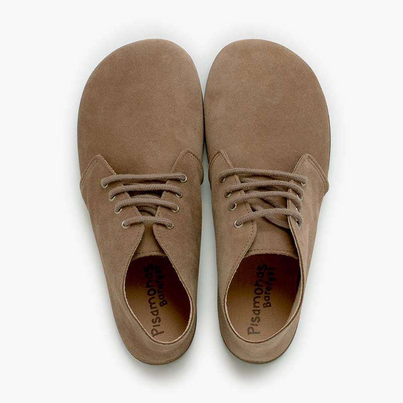 Botas barefoot camurça atacadores Taupe
