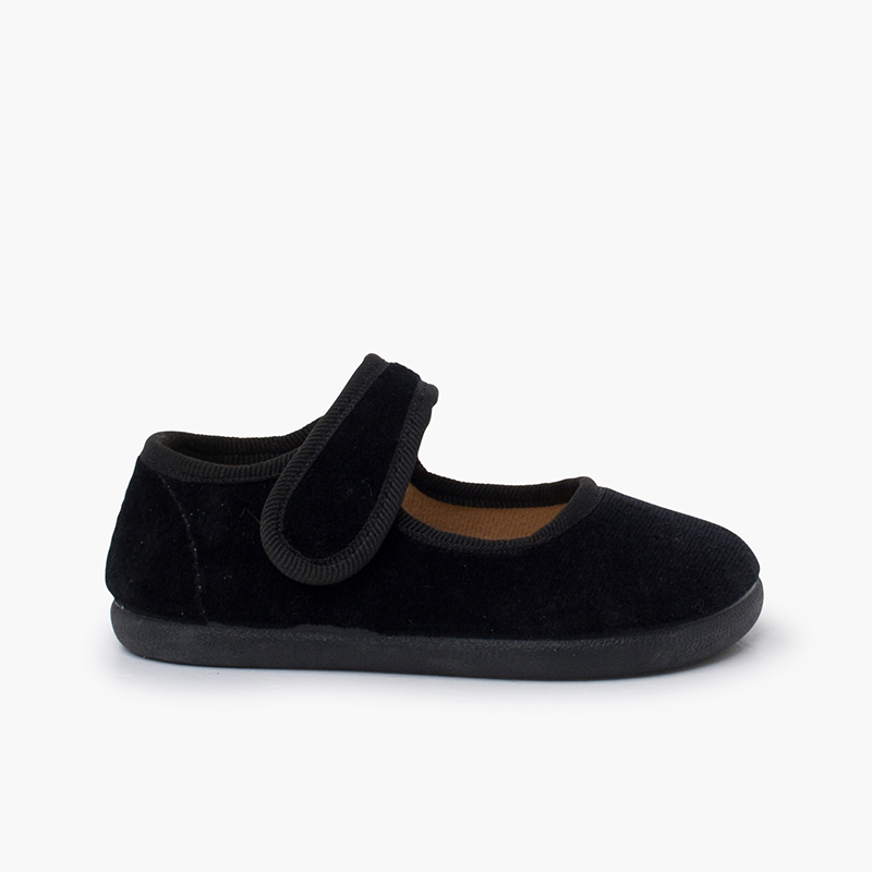 Merceditas barefoot veludo tira aderente Preto