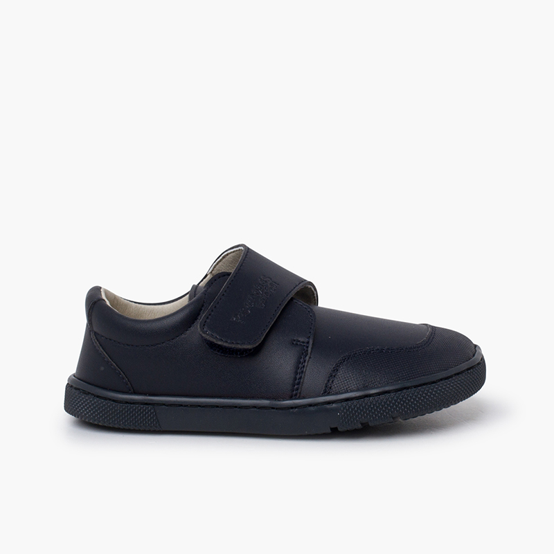 Sapatos Escolares Barefoot Biqueira Reforçada Azul Marinho