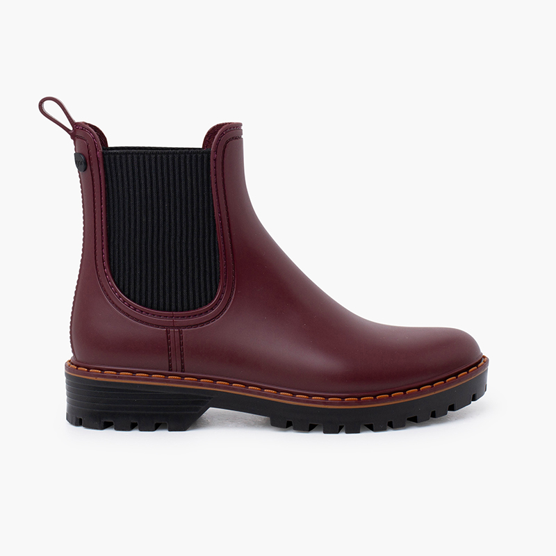 Botins galocha mulher sola track tri Bordeaux