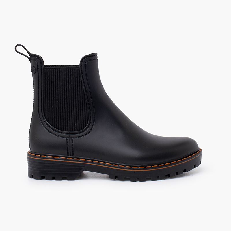 Botins galocha mulher sola track tri Preto