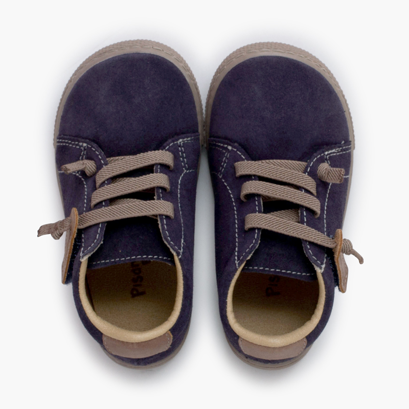 Sapatilhas camurça barefoot atacadores elásticos Azul Jeans