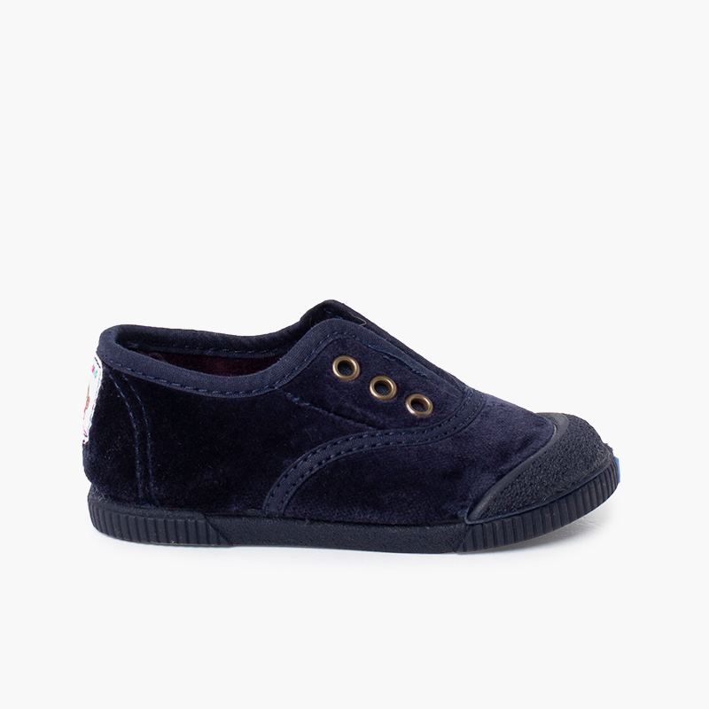 Sapatilhas veludo barefoot sem atacadores Azul Marinho