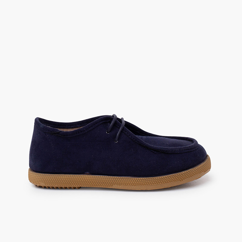 Sapatos de vela Wallaby suede meninos Azul Marinho