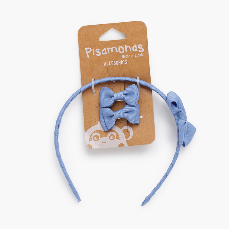 Pack bandolete laço e lacinhos Azul França