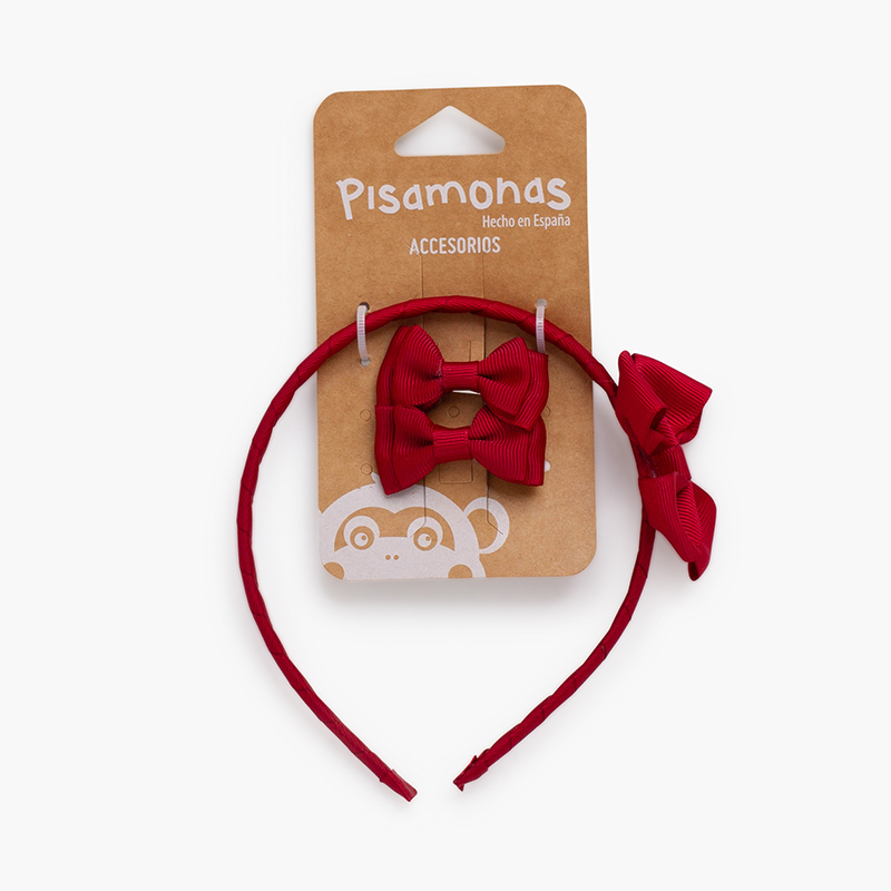 Pack bandolete laço e lacinhos Bordeaux