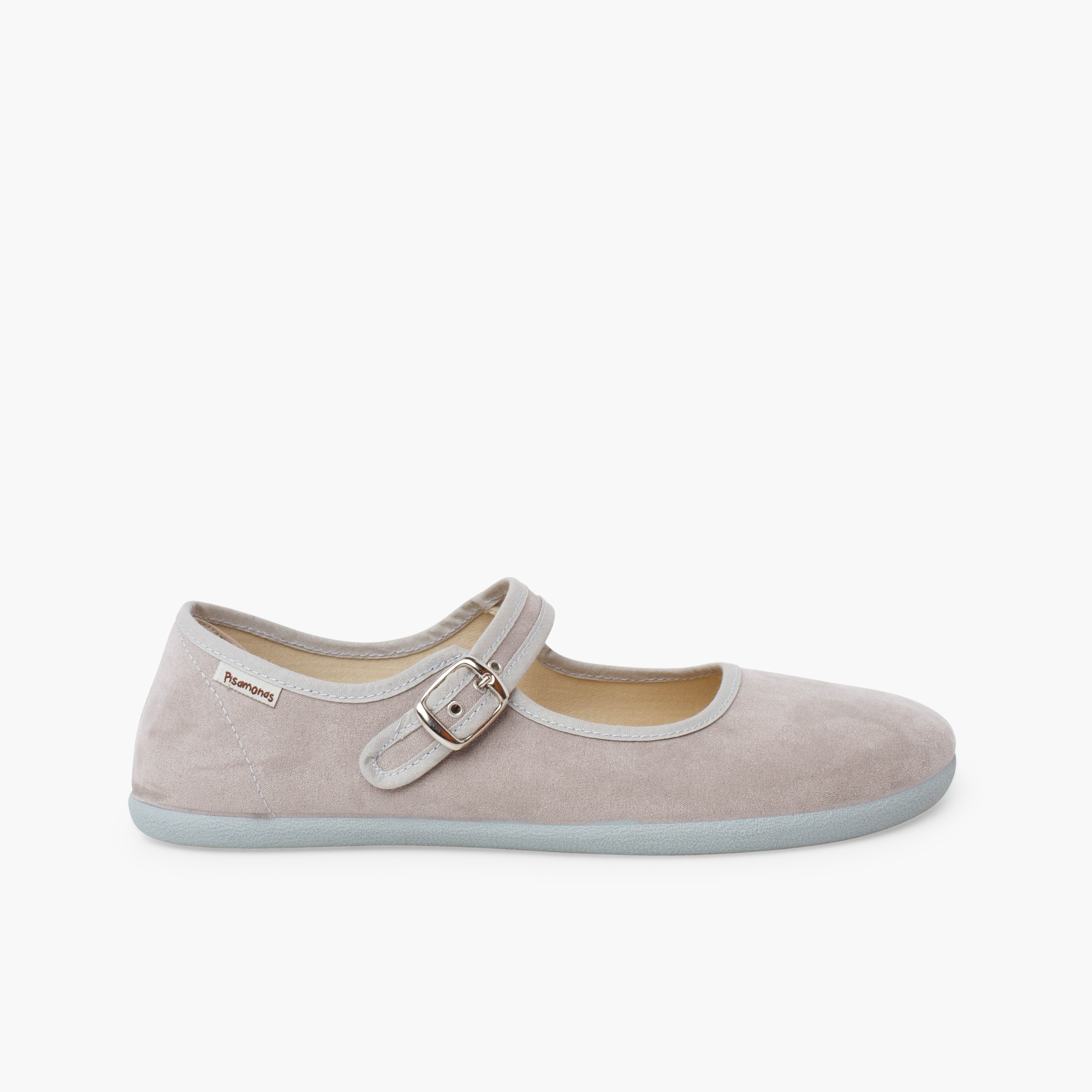 Merceditas barefoot tipo camurça fivela mulher Pérola