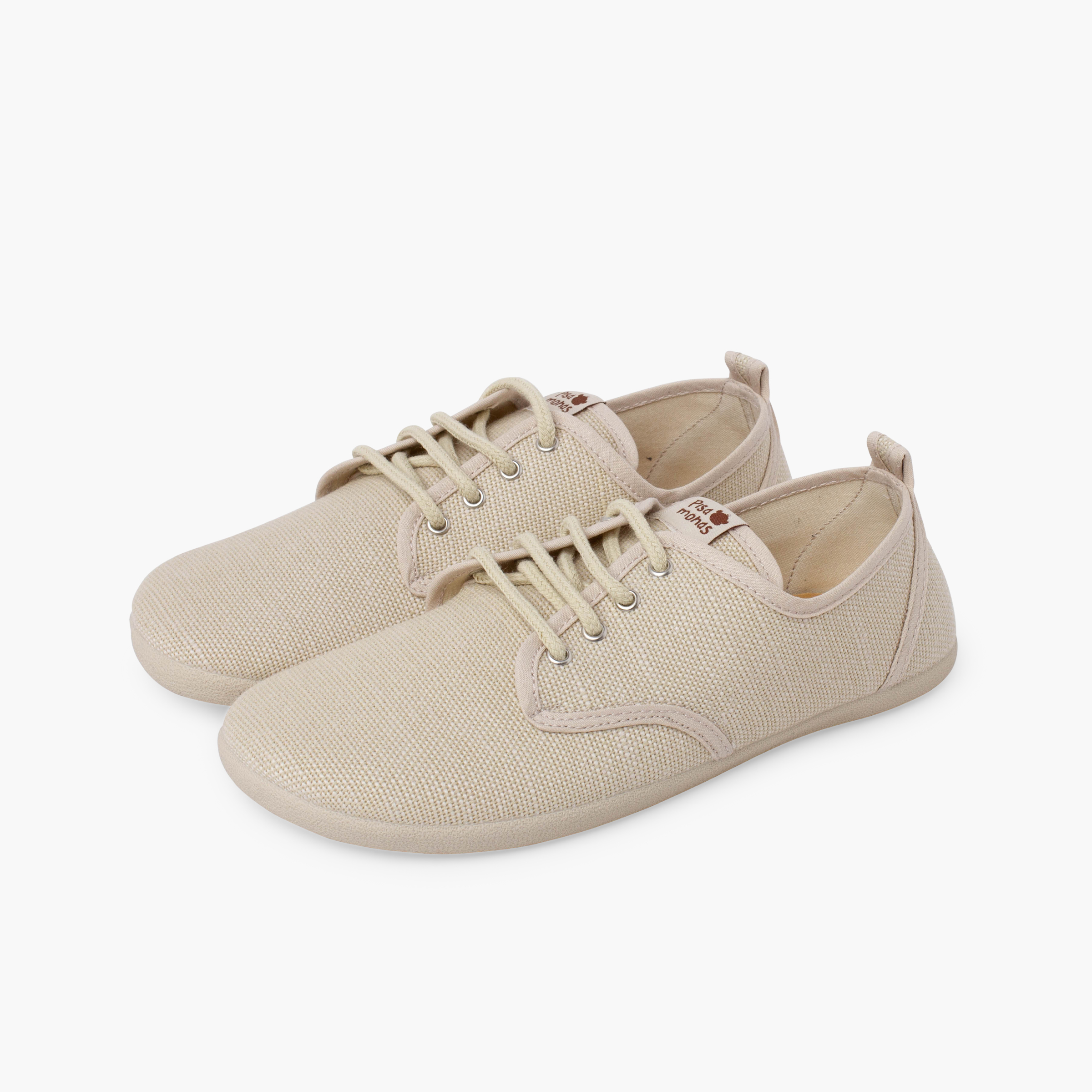 Bluchers barefoot linho atacadores tamanhos grandes Cru