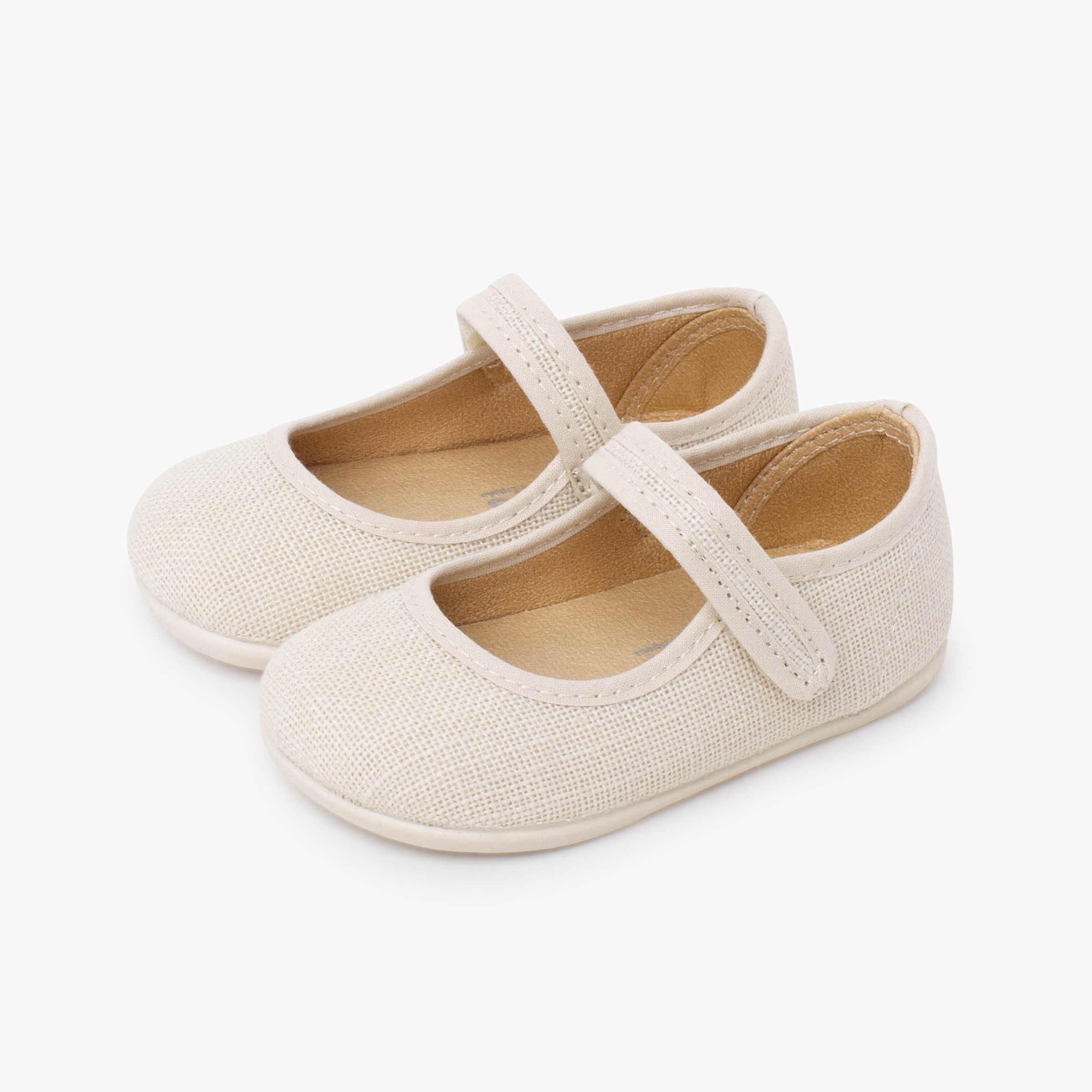 Merceditas barefoot linho fecho aderente Cru