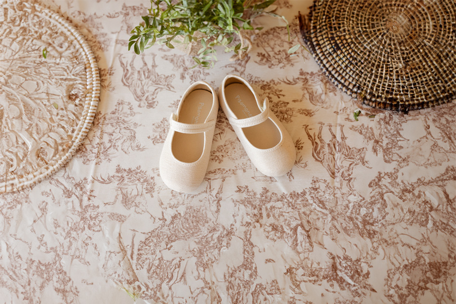 Merceditas barefoot linho fecho aderente