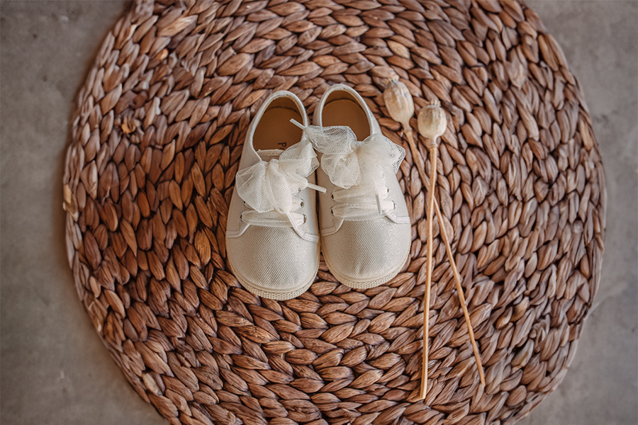 Sapatilhas barefoot brilho laço tule