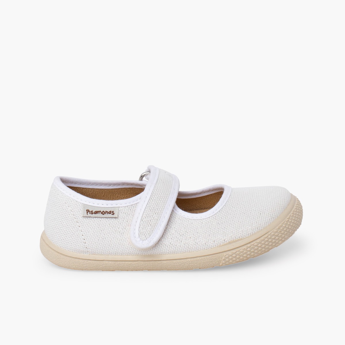 Merceditas barefoot menina brilho Branco