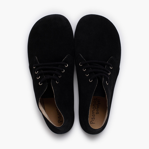 Botas barefoot camurça atacadores Preto