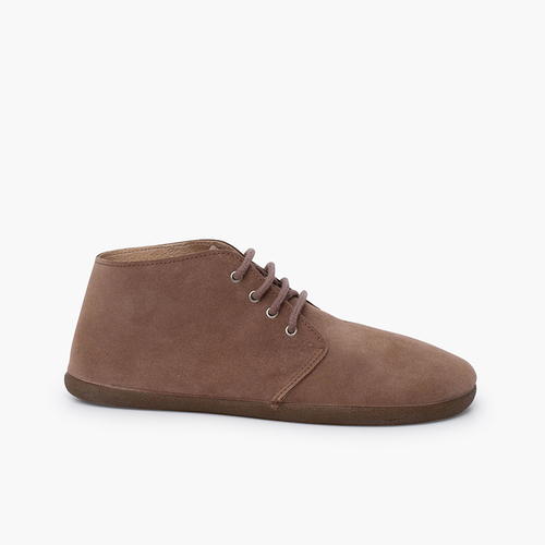 Botas barefoot camurça atacadores Taupe