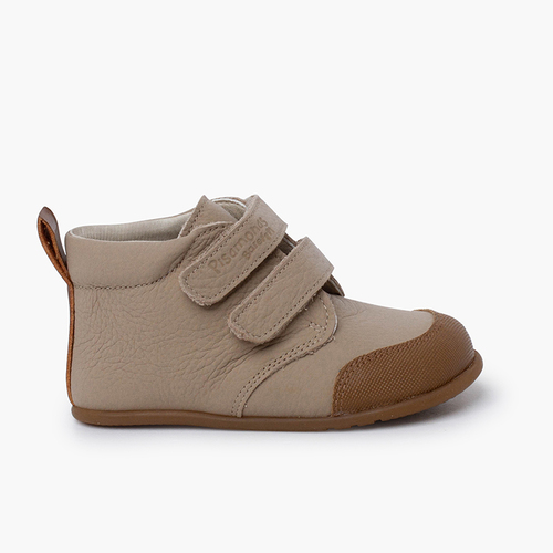 Botas barefoot pele criança biqueira reforçada Areia