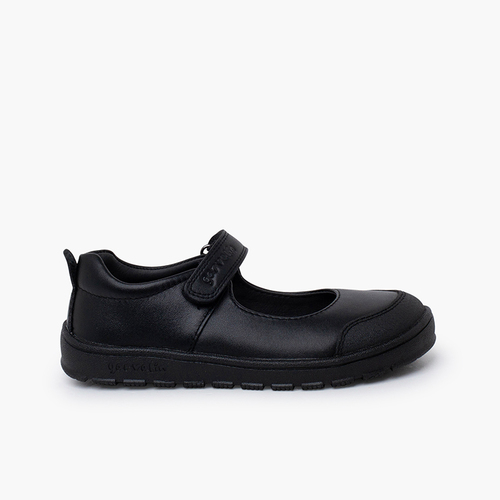 Merceditas colegiais barefoot menina Garvalín Preto