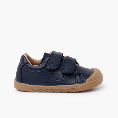 Sapatilhas maleáveis barefoot pele vegana Azul Marinho