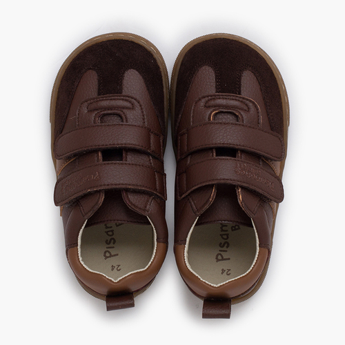 Sapatilhas Barefoot Criança Riscas Laterais Castanho