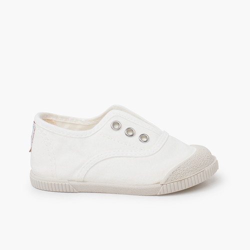Sapatilhas lona sem atacadores barefoot Branco