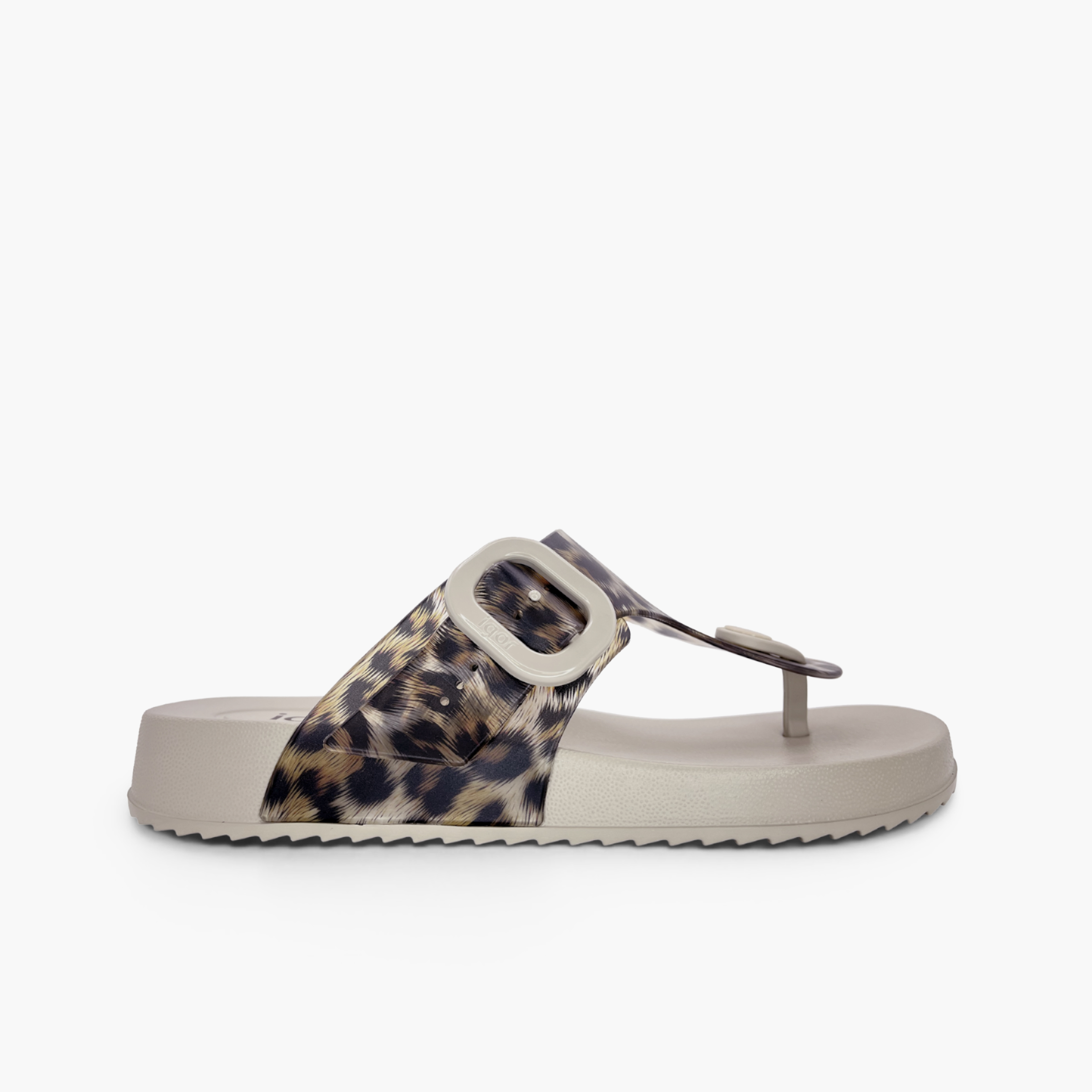 Sandálias borracha mulher Bari animal print Areia