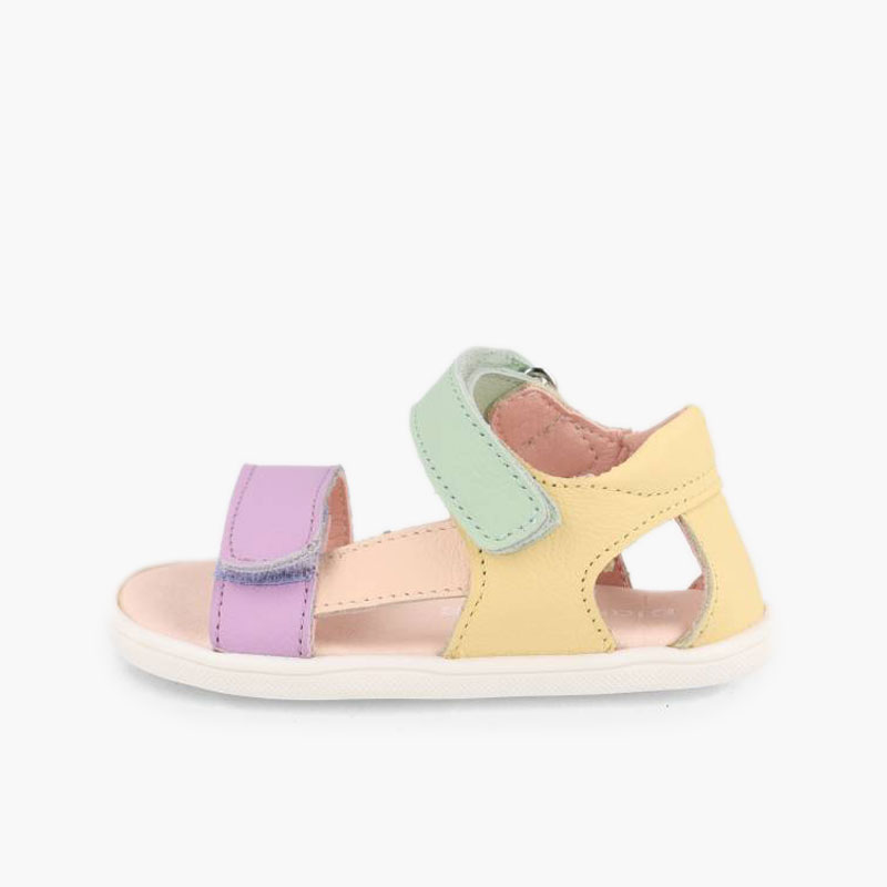 Sandálias barefoot primeiros passos tira lateral Multicolor