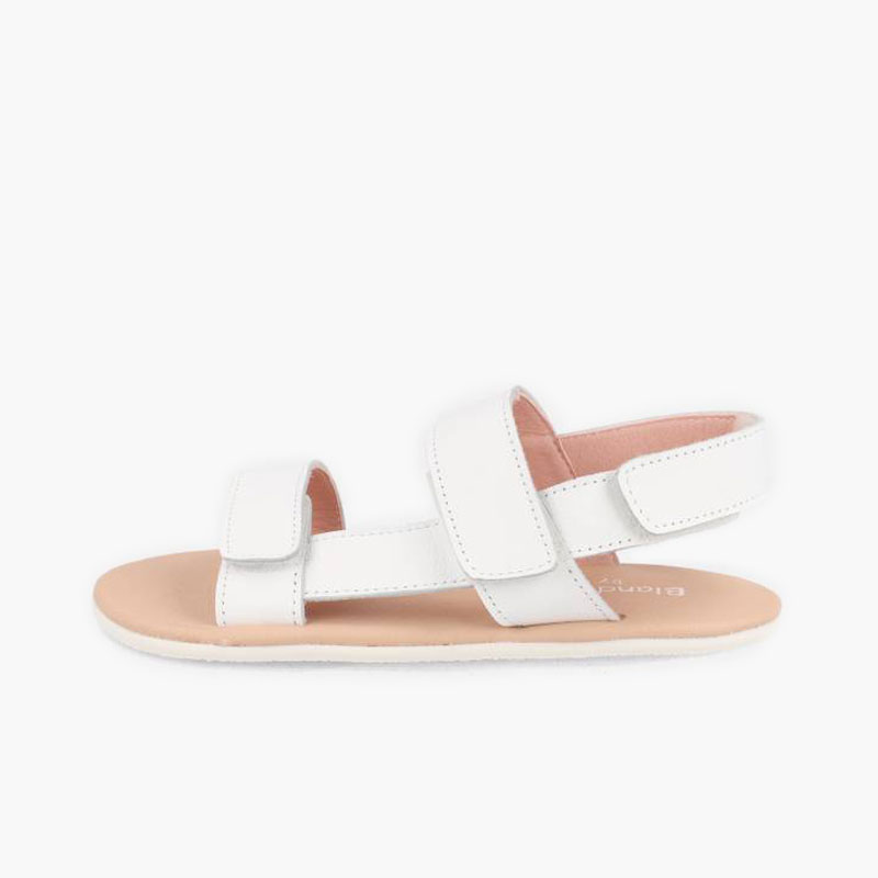 Sandálias barefoot Blanditos menina tira lateral Branco