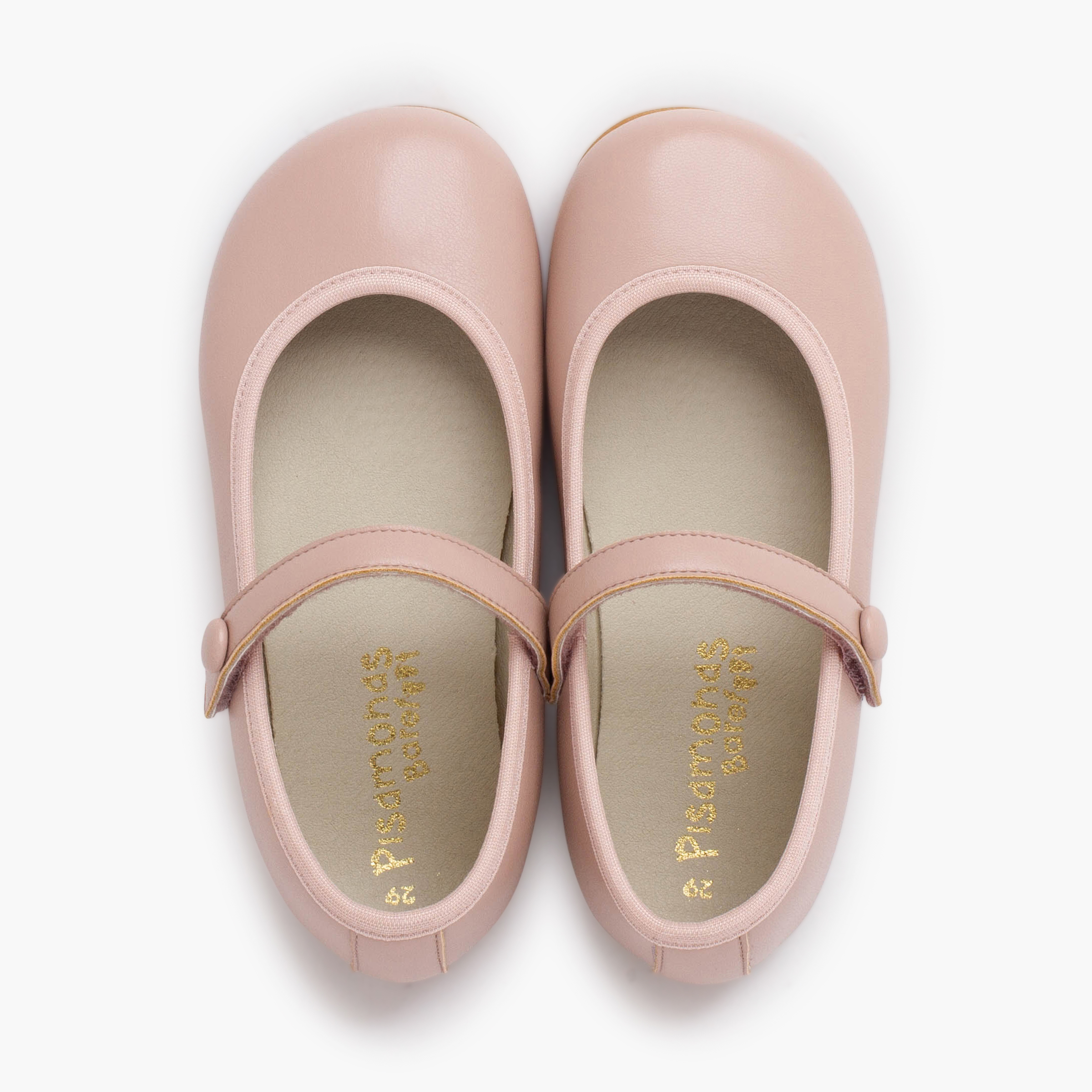 Merceditas Cerimónia barefoot tira aderente botão Rosa